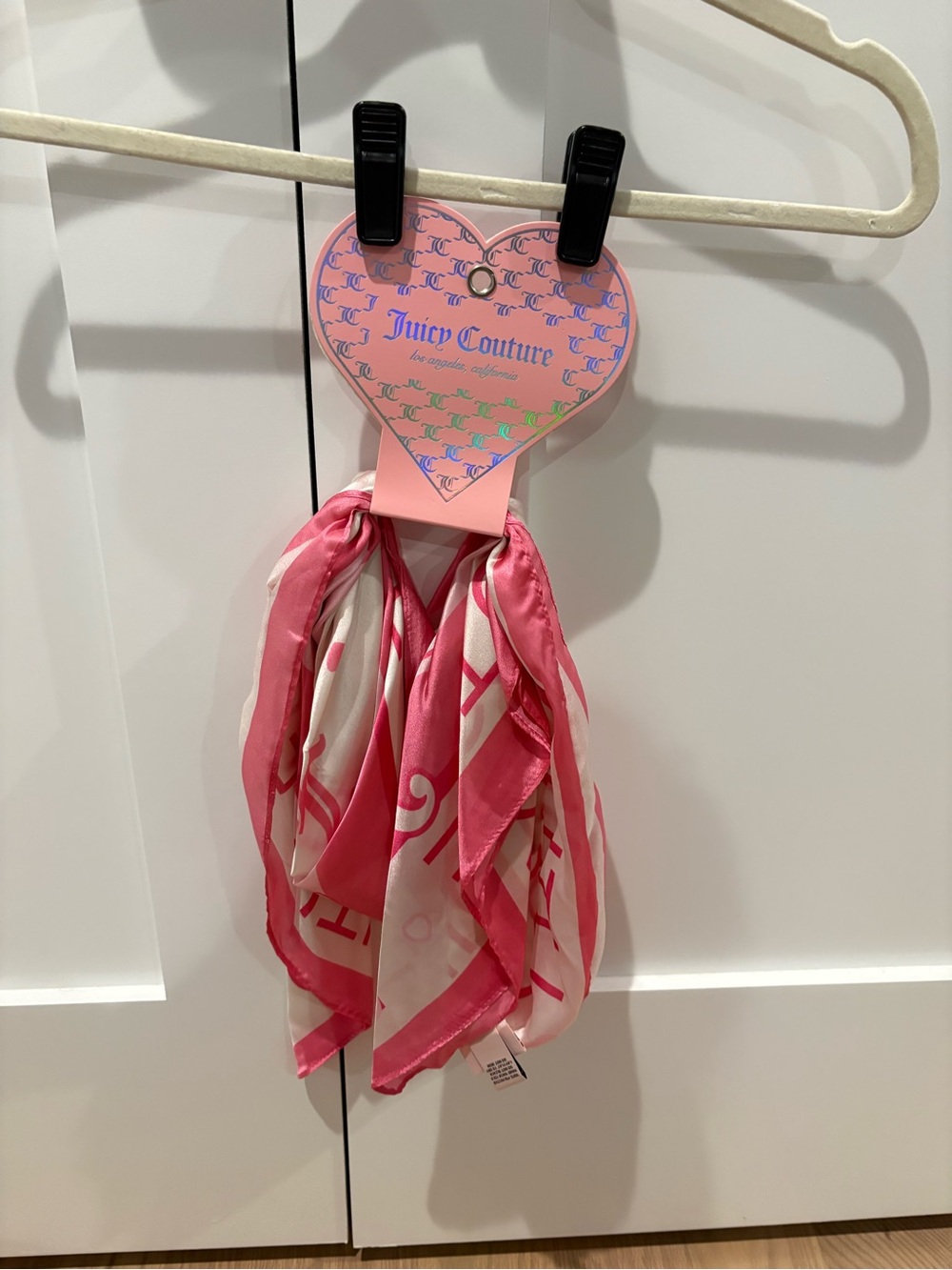 New Juicy Couture Pink Logo Scarf